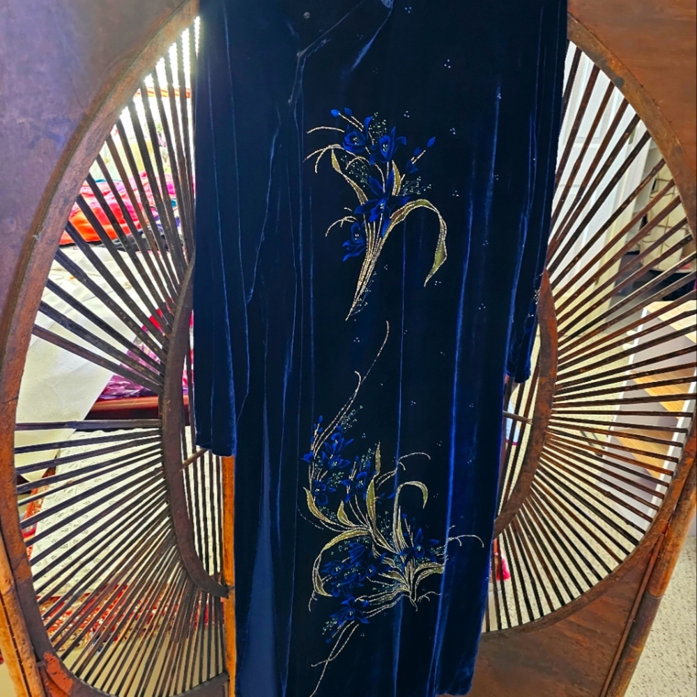 Hand made size XXL blue dress with white pants